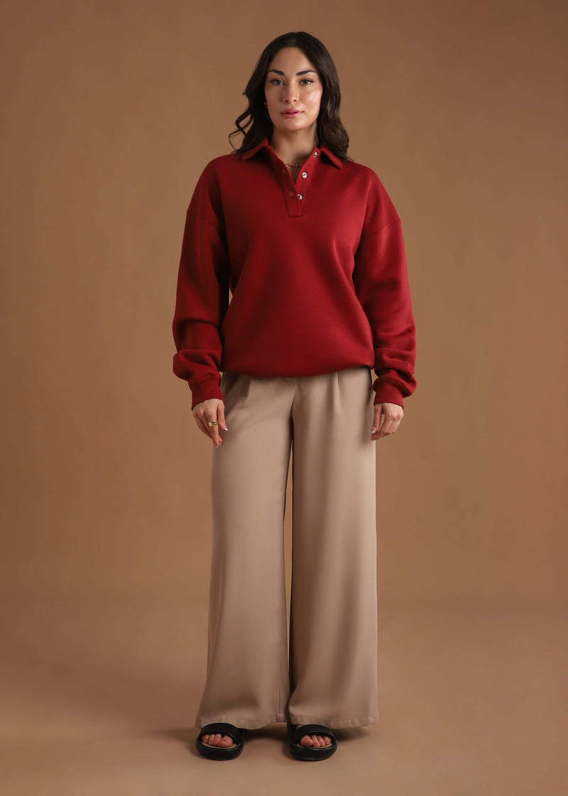 RELAX OVERSIZE POLO SWEATSHIRT