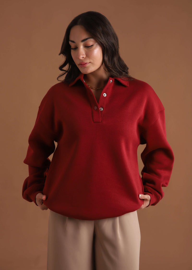 RELAX OVERSIZE POLO SWEATSHIRT