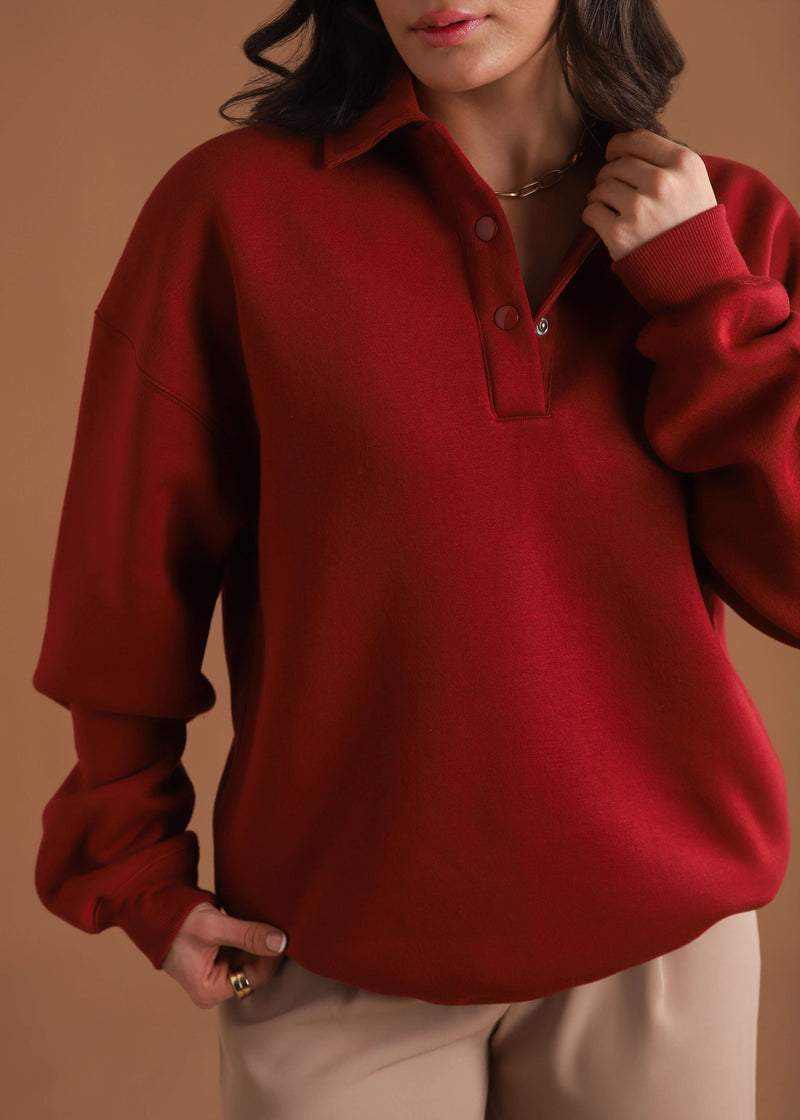RELAX OVERSIZE POLO SWEATSHIRT