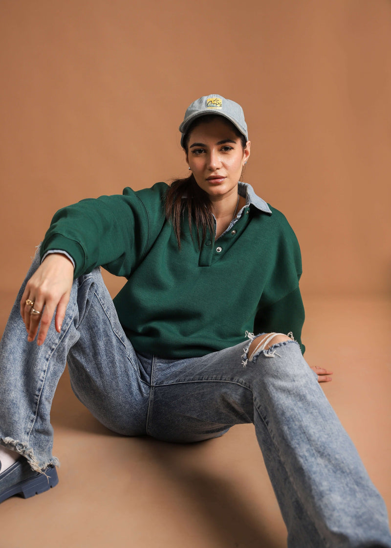 RELAX OVERSIZE POLO SWEATSHIRT