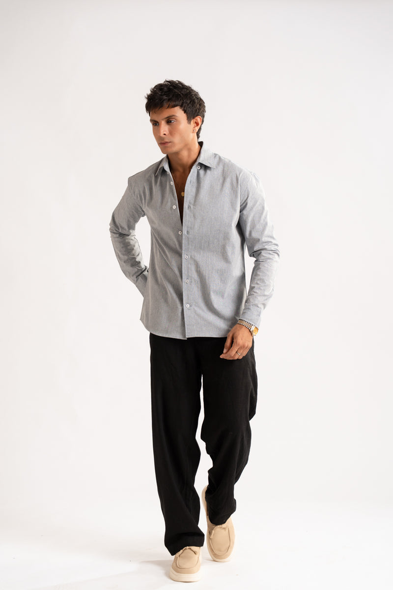 Slim - fit chambray shirt