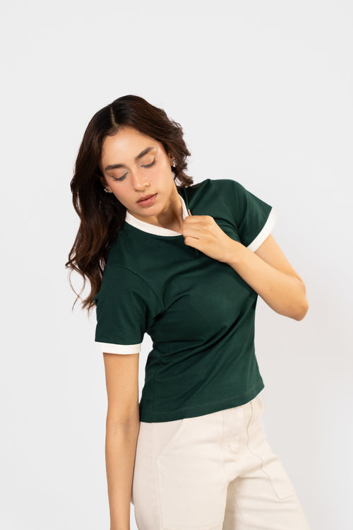 Contrast collar tee