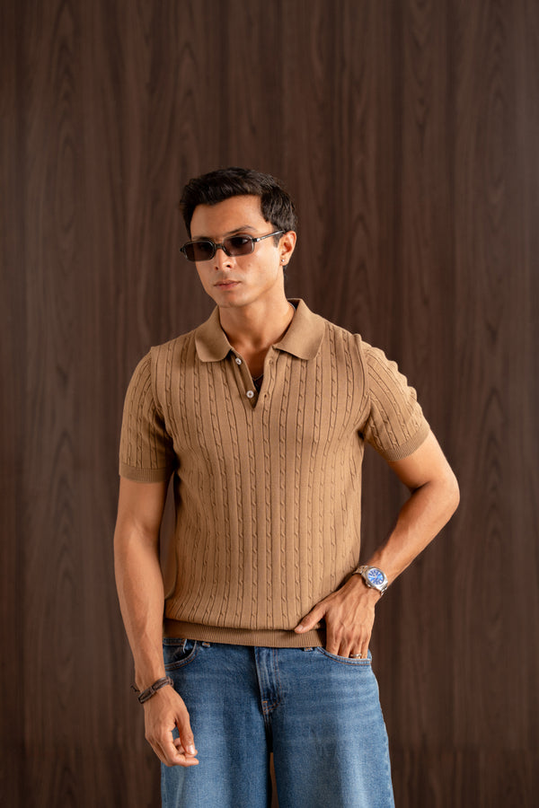 textured knit polo