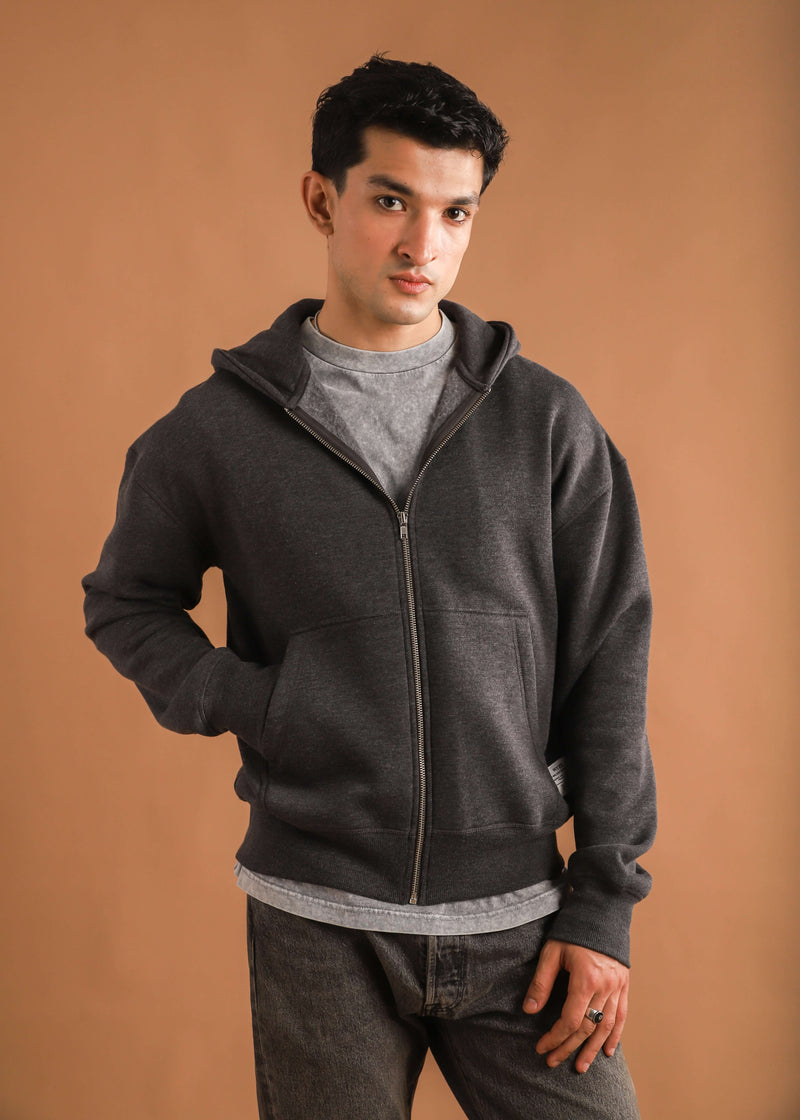 BOXY FIT ZIP-UP HOODIE